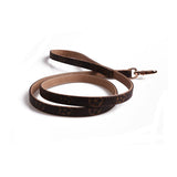 Louis Pawtton Brown Floral Collar and Leash Set