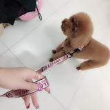 Woof-White Pink Collar, Harness & Leash Set