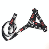 Woof-White Black Harness & Leash Set