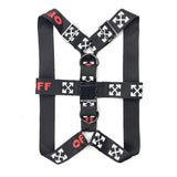 Woof-White Black Harness & Leash Set