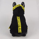 off white dog black and yellow hoodie