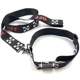 Woof-White Black/Red Collar & Leash Set