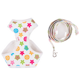 Louis Pawtton White Floral Harness and Leash Set