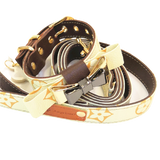 Louis Pawtton Cream Bow Tie Collar & Leash Set