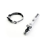Chewnel White Collar and Leash Set