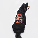 anti social social pup black hoodie orange  hypeapparel