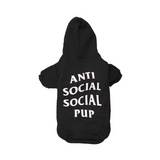 anti social social pup black hoodie