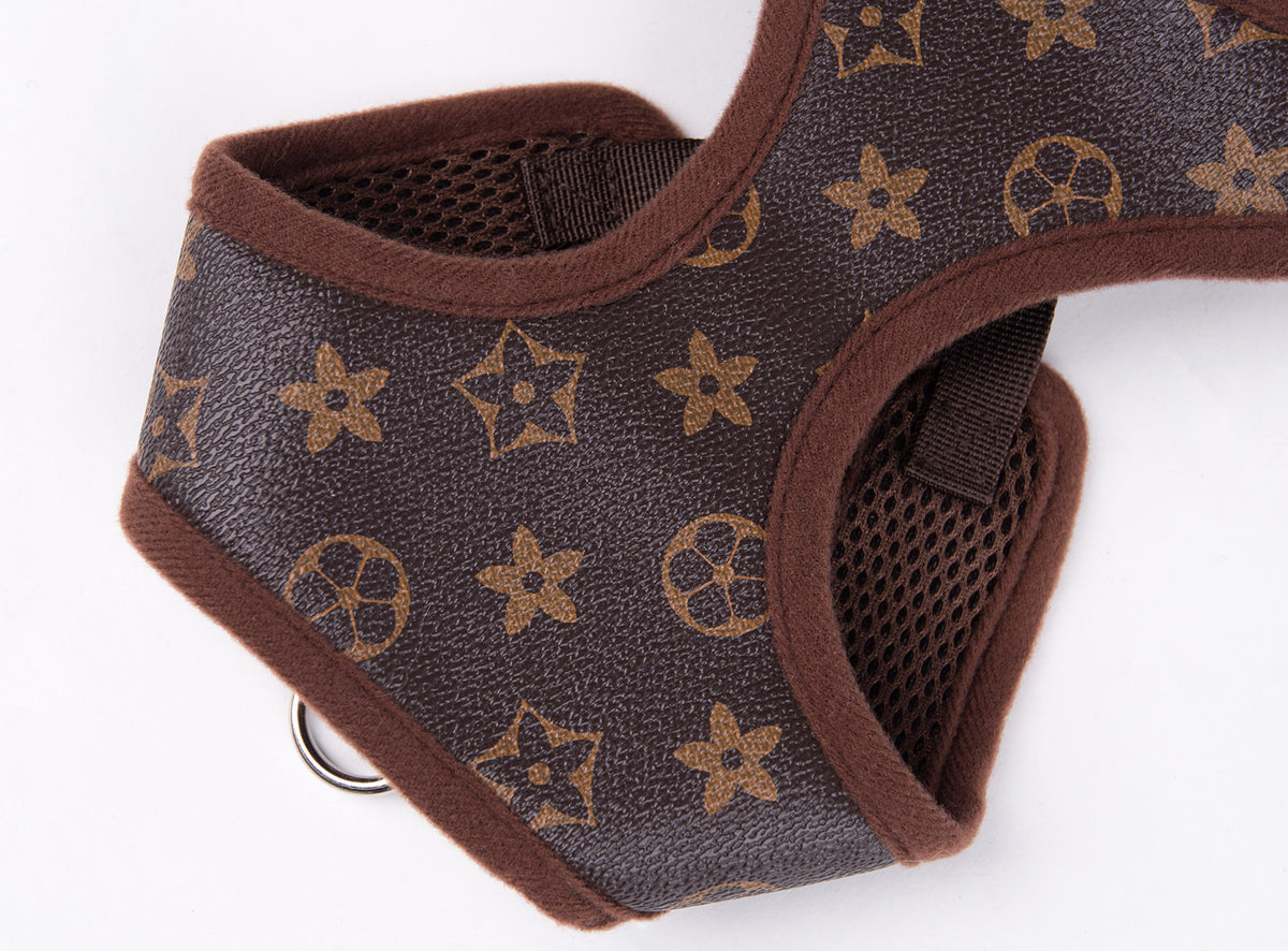 The Hype Puppy - Louis Pawtton Brown Harness And Leash