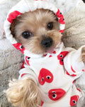 pomme des garçons love hoodie cute puppy